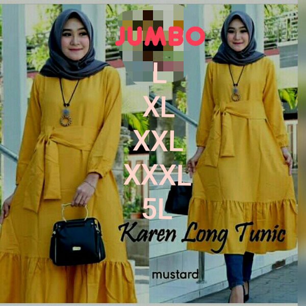 Ready  KAREN LONG TUNIK JUMBO - TUNIK UKURAN BESAR