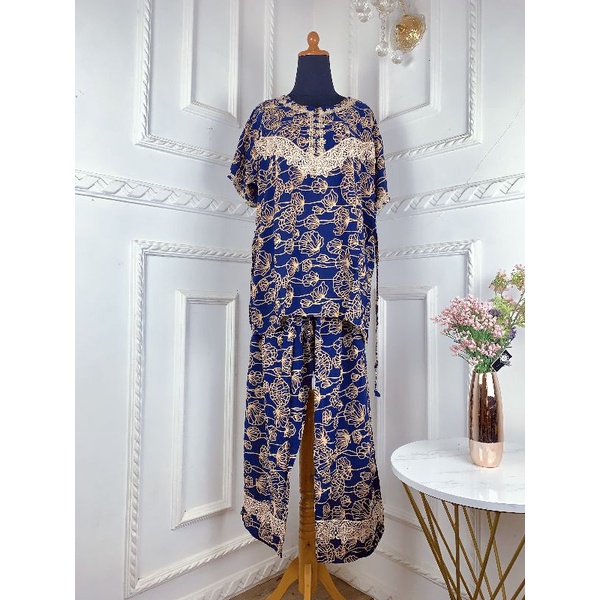 NEW PROMO ONE SET SUPER JUMBO SLEEPWEAR DAILY SET BEST SELLER // Setelan CP Lengan Pendek Arabian Renda Super Jumbo LD : 130-1