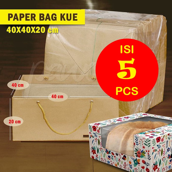 

Paper Bag Kotak Dus Box Kue Cake Box 40x40x20 cm -(5 Pcs)