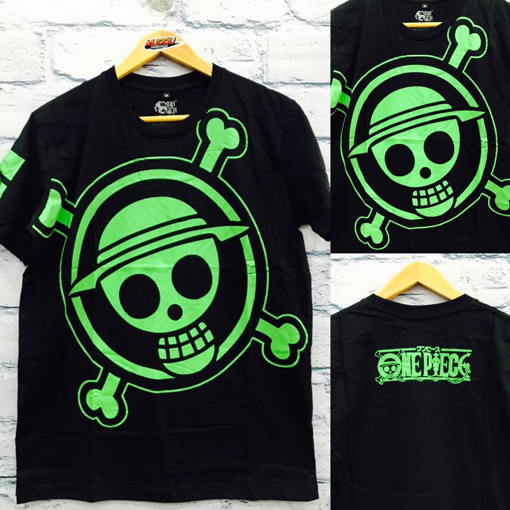 Kaos Onepiece Mugiwara Logo Green