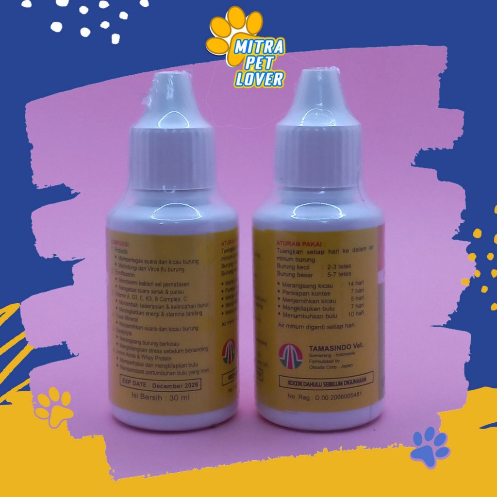 PROBIOTIK SUARA BURUNG PERKUTUT - SUPER CONTEST 30 ML ORIGINAL - MEMPERTEGAS KICAU MERDU KUAT, ATASI SUARA SERAK JADI JERNIH BERANI , ANTI STRESS - MURAH ASLI - PET ANIMAL HEALTHCARE &amp; VETERINARY TAMASINDO OBAT &amp; VITAMIN HEWAN PELIHARAAN MITRAPETLOVER