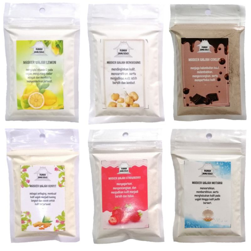 50 gram masker wajah organik masker wajah rempah | Shopee ...