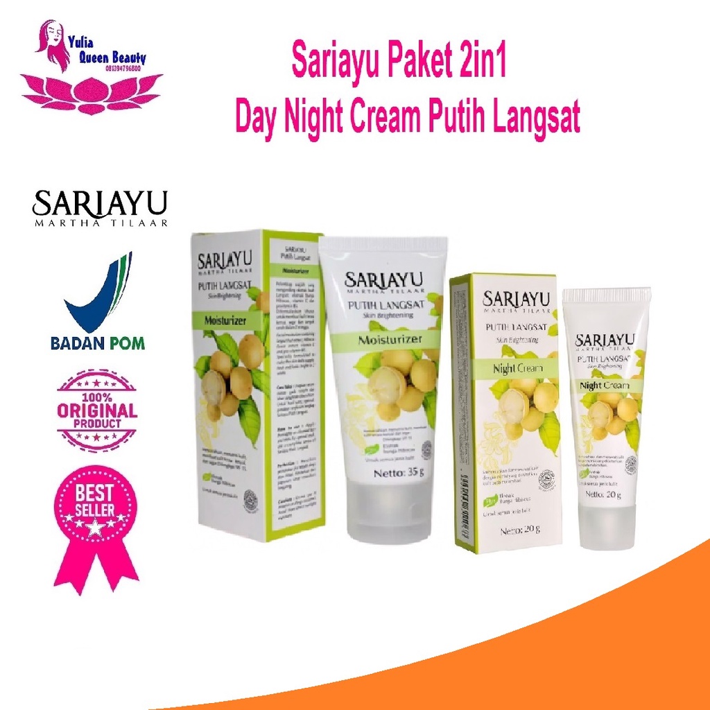 Sariayu Martha Tilaar Krim Wajah Siang Malam Day Night Cream 2in1 Murah Halal Bpom