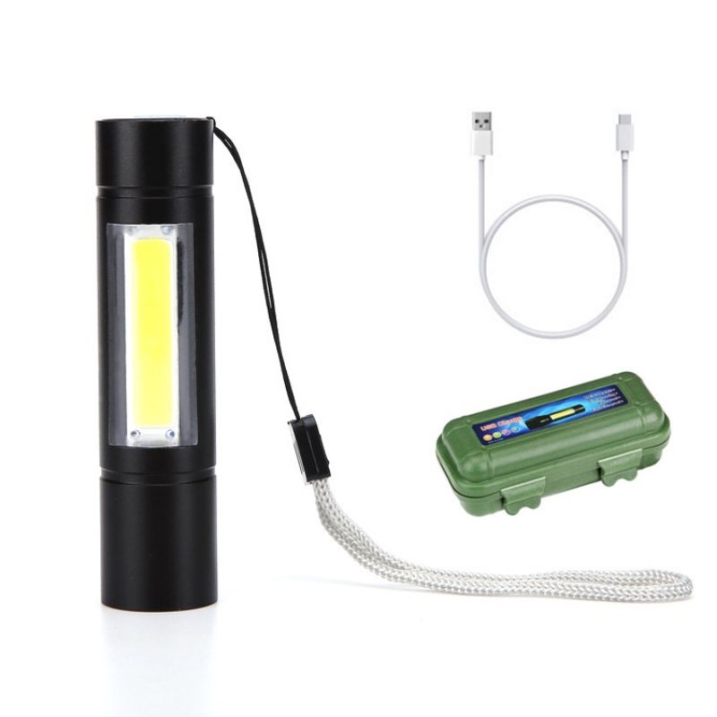 Senter Mini XPE COB Led Swat Police Light Recharge