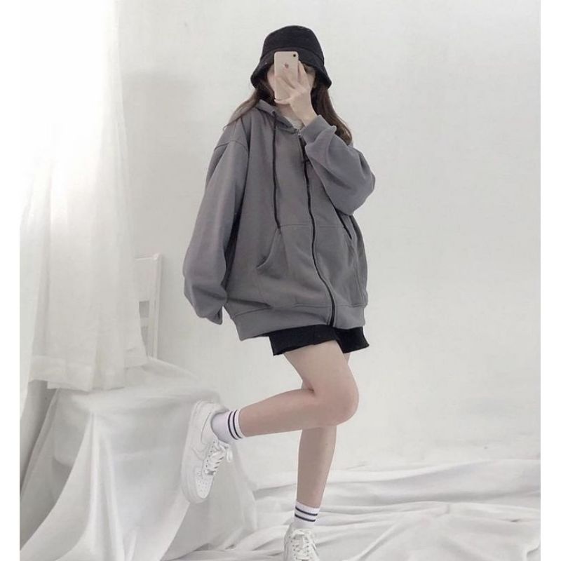 Jacket Ziper Hoodie Oversize - M.L.XL.XXL Size - Sweater Ziper Hoodie Polos Pria|Wanita Terlaris