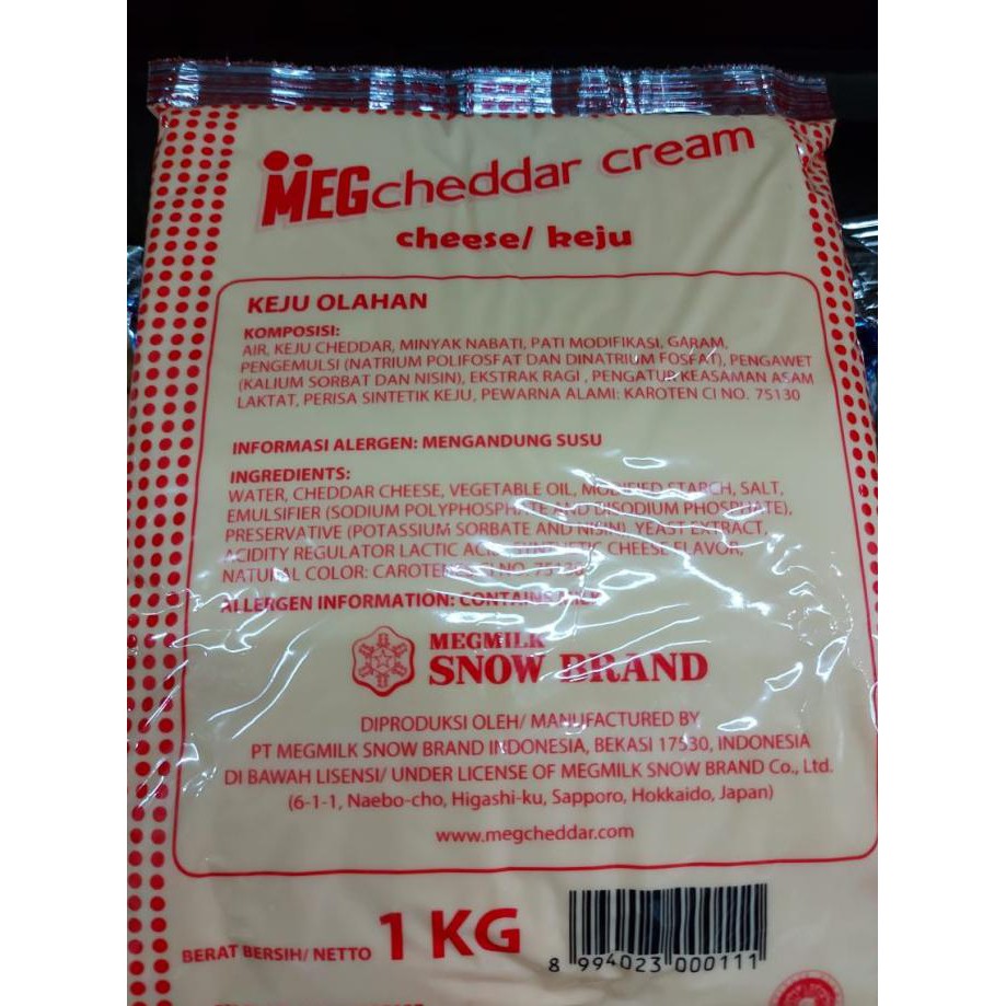 

MEG CHEDAR CREAM CHESE/ KEJU 1 KG