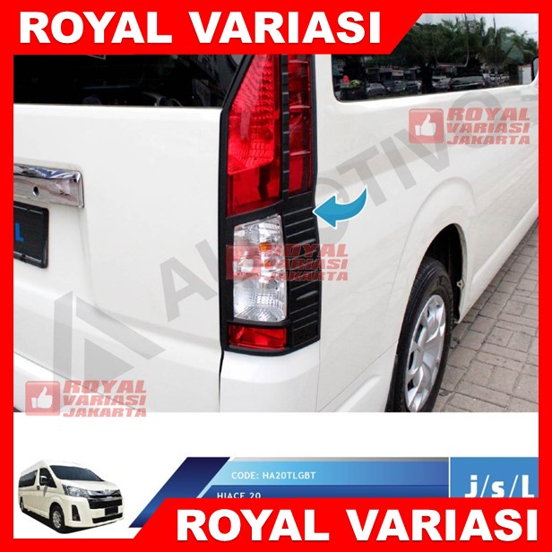 Garnish Lampu Belakang Toyota Hiace Hitam Doff Blacktivo Tail Stop Lamp