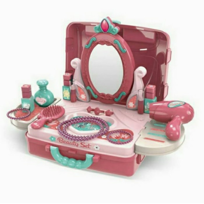 BIG DISCOUNT 3in1 beauty Mainan alat make up anak MAINAN ANAK PEREMPUAN DANDAN BEAUTY PLAYSET 31N1 SALON KOPER MEJA RIAS