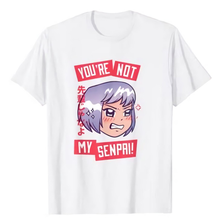 Tshirt Kawaii You Are Not My Senpai Chibi Girl Japan