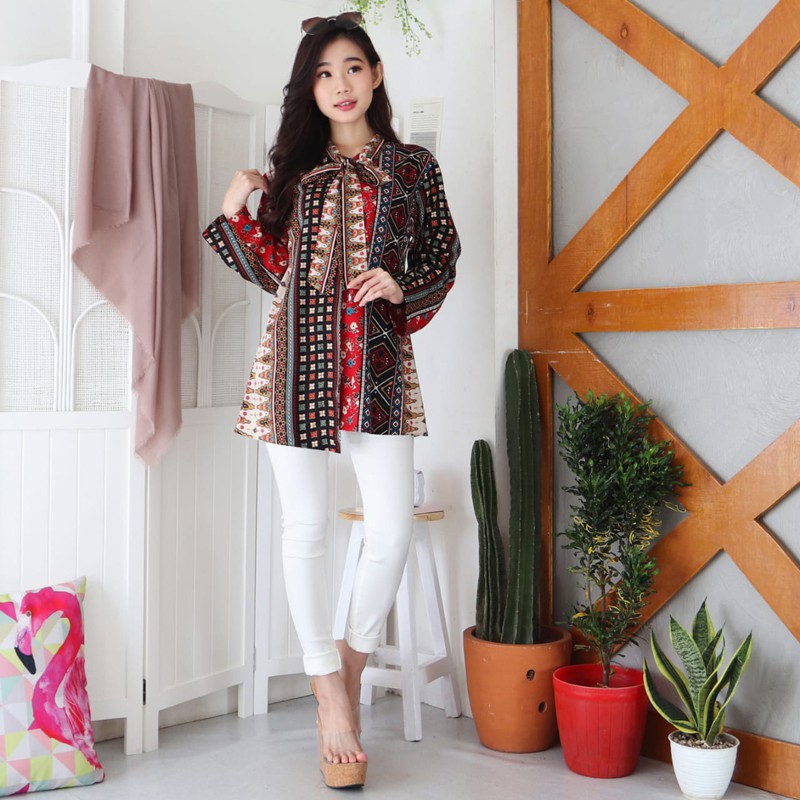 Chely - Baju Batik Wanita / Batik Modern / Blouse Wanita / Batik Lengan Panjang