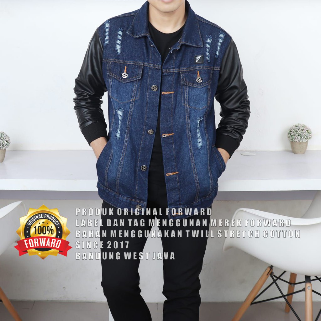 Jaket Jeans Denim Pria / Jaket kulit Pria Forward System