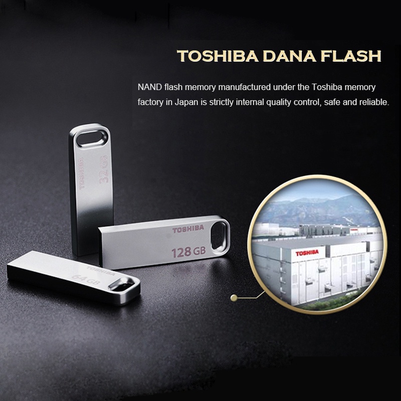 Toshiba Flashdisk USB 128GB Bahan Metal Anti Air