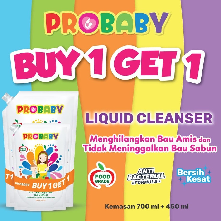 Probaby Liquid Cleanser 450ML / 700ML Sabun Cuci Botol Bayi Anak