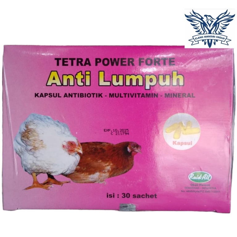 Obat Anti Lumpuh Tetra Power Forte 10 Kapsul Raid-All Untuk Unggas Ayam, Bebek
