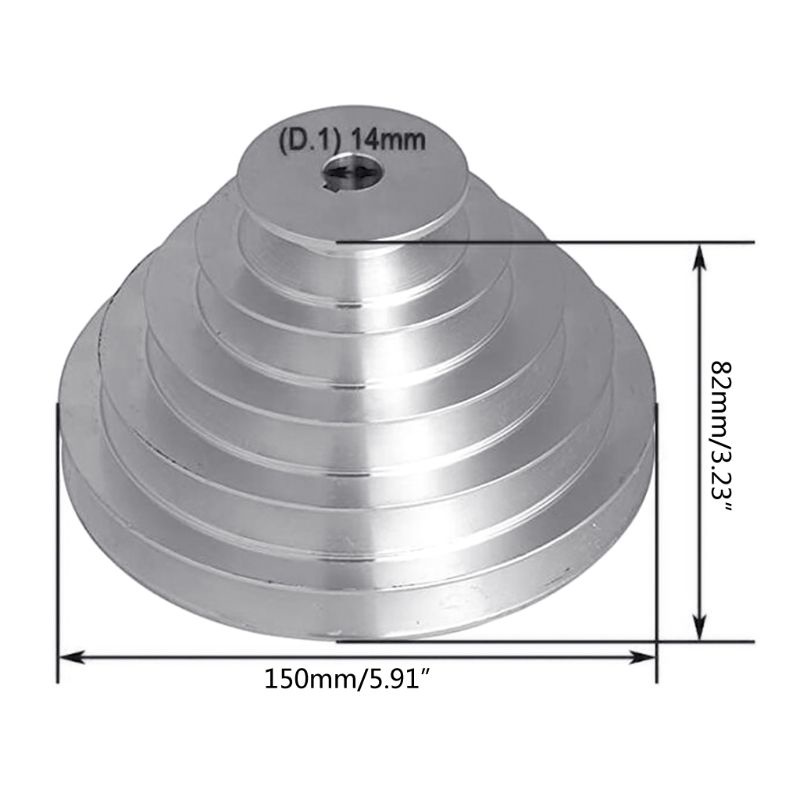 Roda Katrol Pagoda Tipe A 5 Step Diameter Luar 150mm Bahan Aluminum Untuk Timing Belt