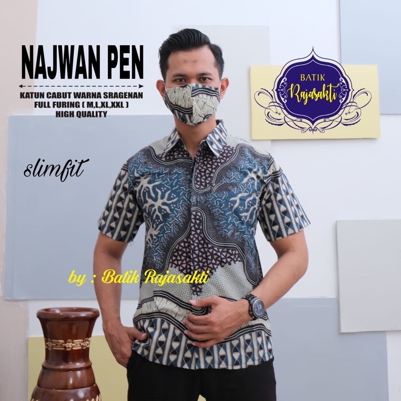 Kemeja Batik Pria NAJWAN Full Furing Bahan Katun Halus High Quality