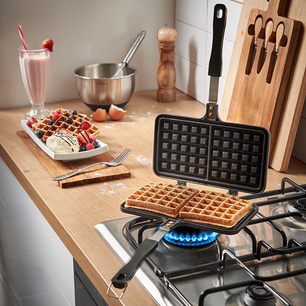 Perabotan Dapur Pan Cetakan Waffle Anti Lengket Manual Bahan Premium By Mykochen.ina