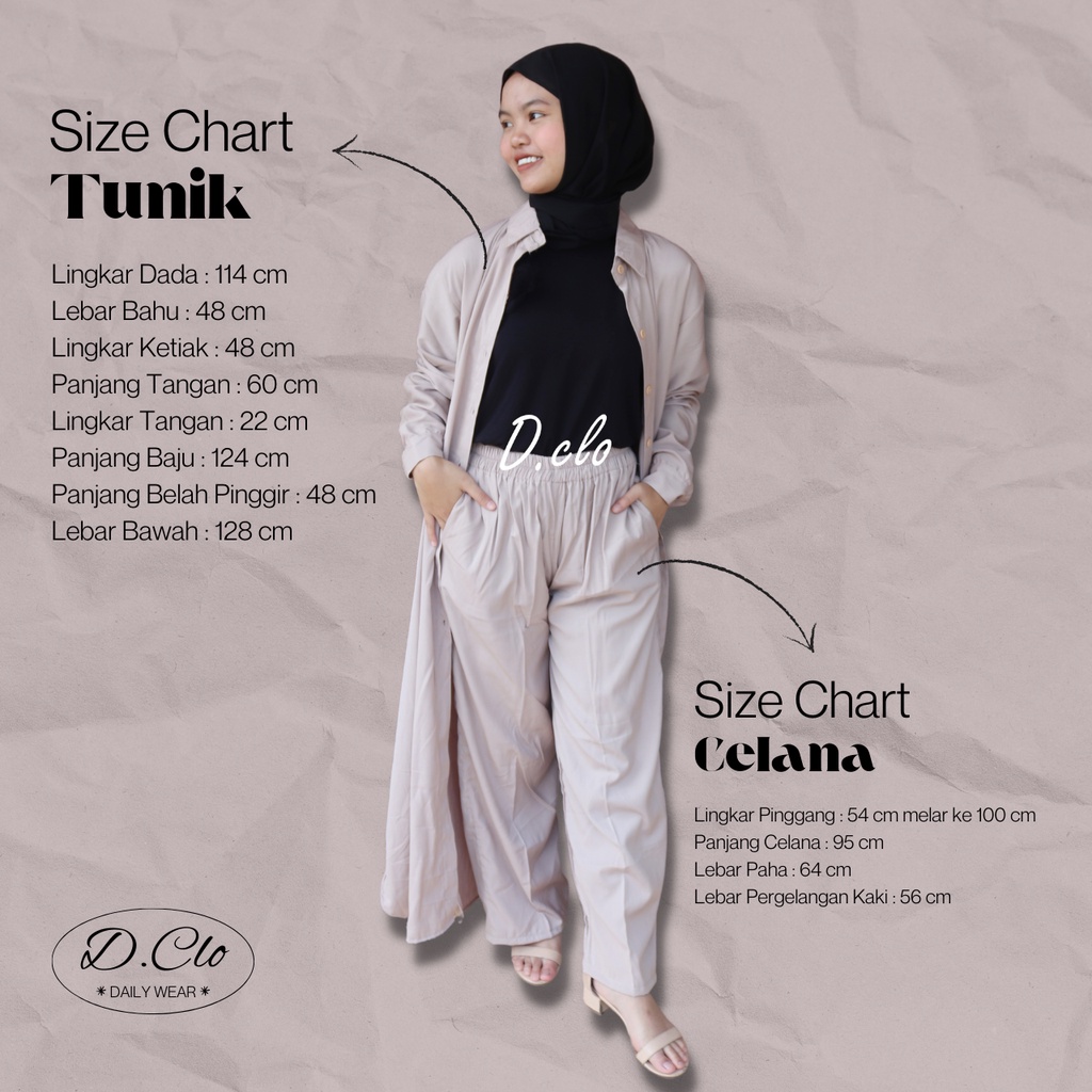 Azra One Set 2in1 (Outer + Pants) - Setelan Wanita Kekinian Full Kancing Depan Busui Bahan Katun Magnolia Premium Fit to XL LD 114 - Stelan Celana Tunik Panjang Polos Terbaru - Setcel Atasan dan Bawahan Wanita Belah Samping Terlaris 2022