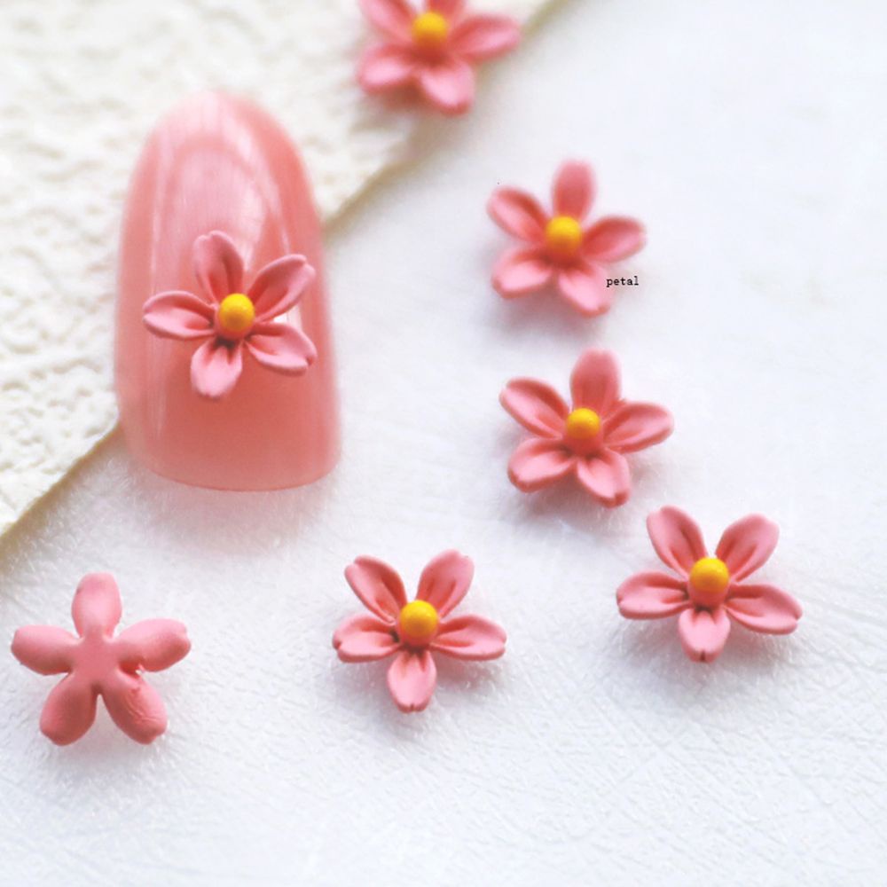 MXBEAUTY Colorful Nail Art Decoration Pastoral Series DIY Nail Art Accessories Flower Nail Art Jewelry Cute Manicure Resin Charm Five Petal Flower