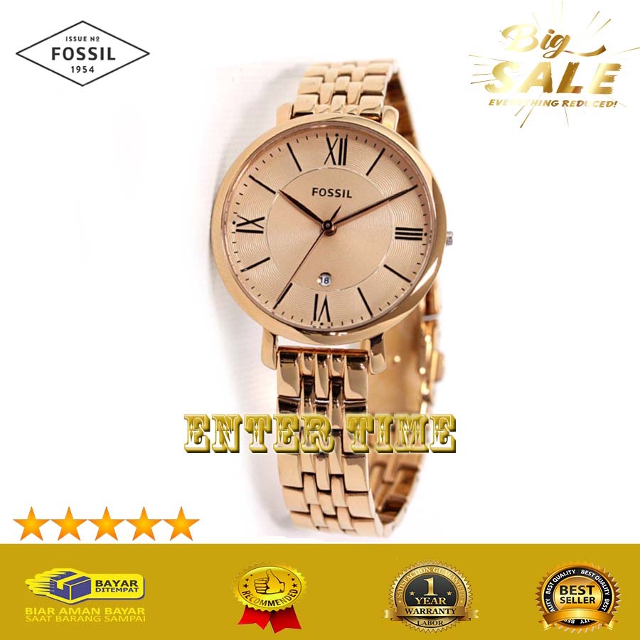 HOT SALE  JAM TANGAN WANITA MEWAH F0551L ES3435 ES 3435 STAINLESS ROSE GOLD JAM TANGAN WANITA IMPORT