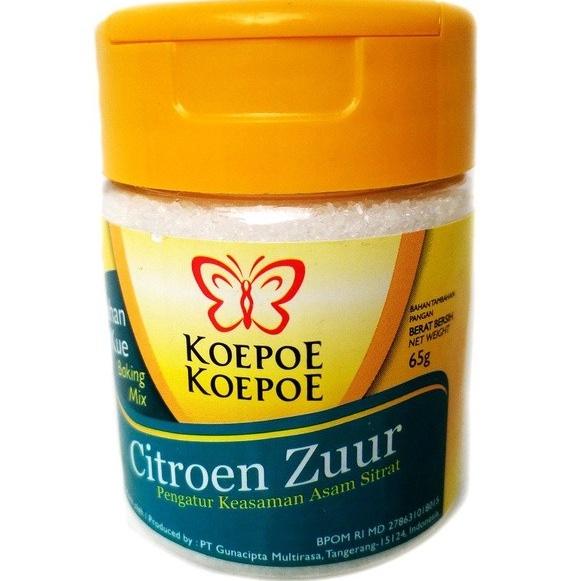 

Koepoe Citroen Zuur 65gr Koepoe-Koepoe Pengatur Keasaman Asam Sitrat - Bahan Kue Baking Mix