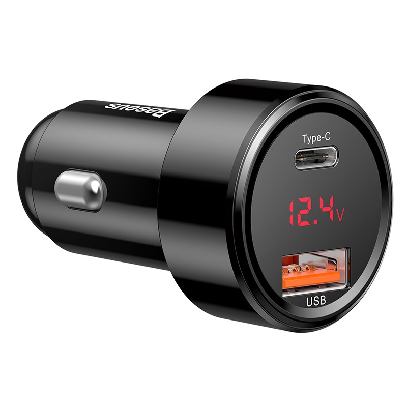 

Car Charger Mobil Baseus Port Type – C USB Quick Charging 45W Digital Display