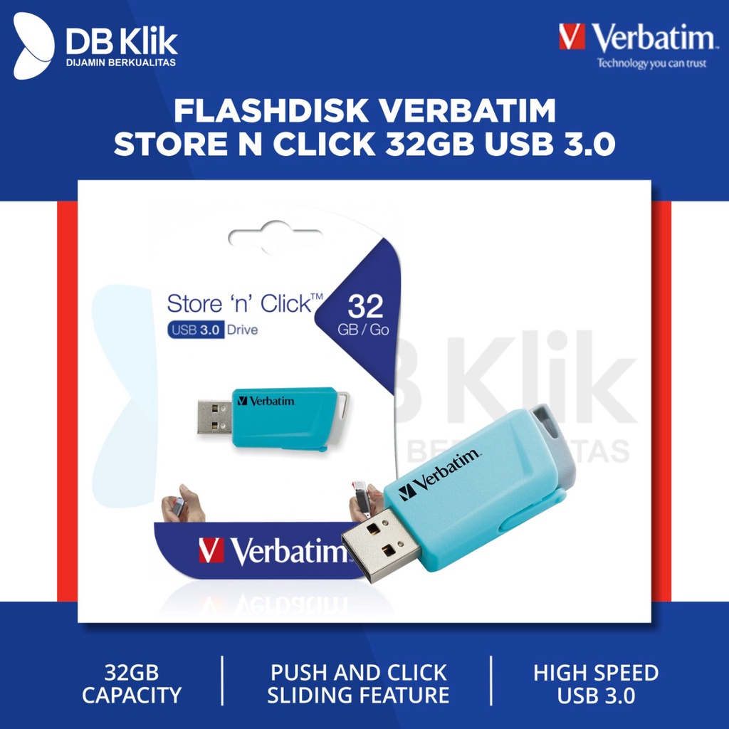 Flashdisk VERBATIM Store n Click 32GB USB 3.0 - USB Verbatim 32GB