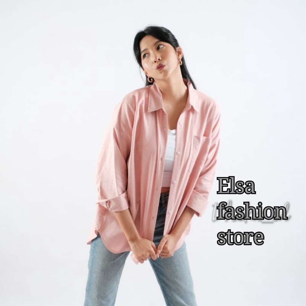 KEMEJA OVERSIZE LINEN WANITA - KALEA SHIRT