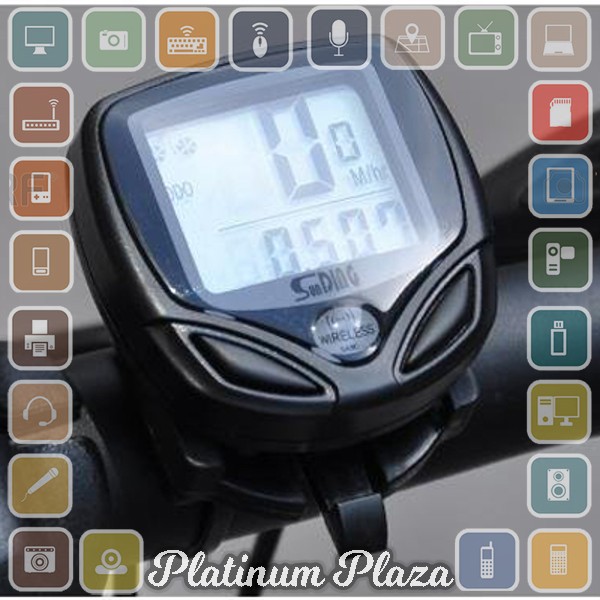 SUNDING Speedometer Sepeda Wireless Display LCD - SD-548C - Black`608R68-