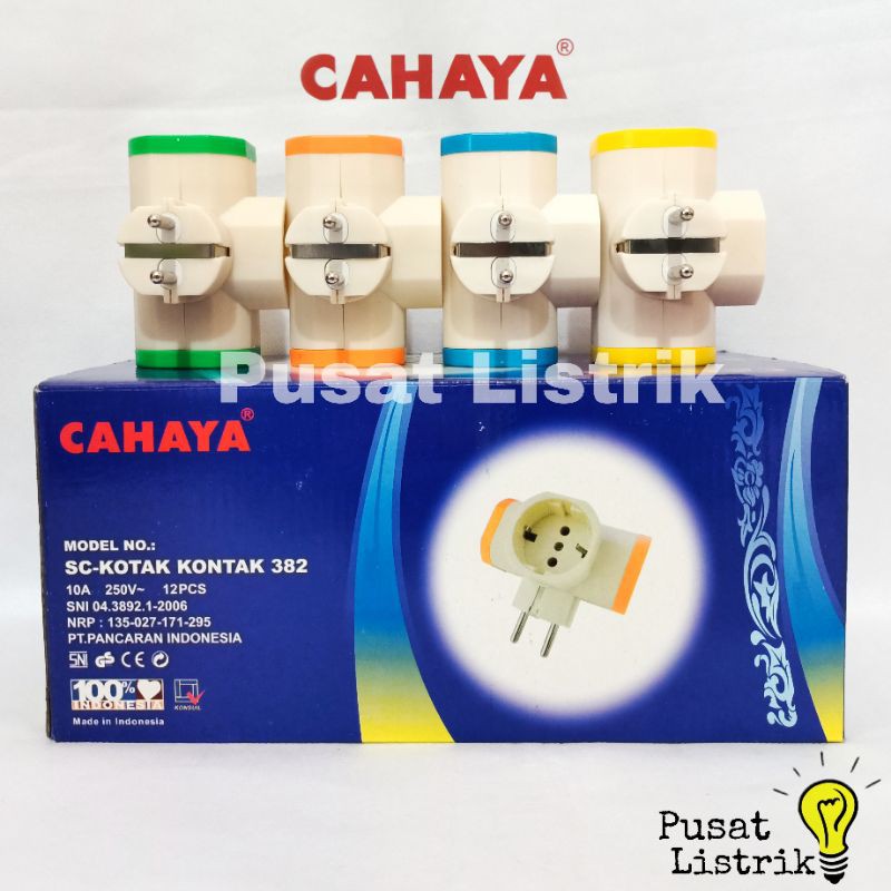 Steker T Arde Cabang 3 Cahaya T-Multi Colokan 3 Lubang Cahaya