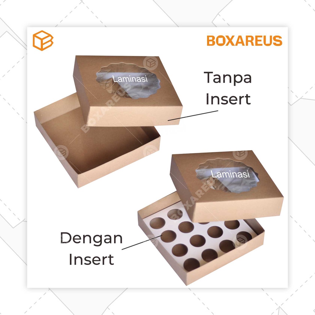 Cake Box Mini Cupcake Box Packaging Kotak Kue | CB242406 Brown (10pcs)