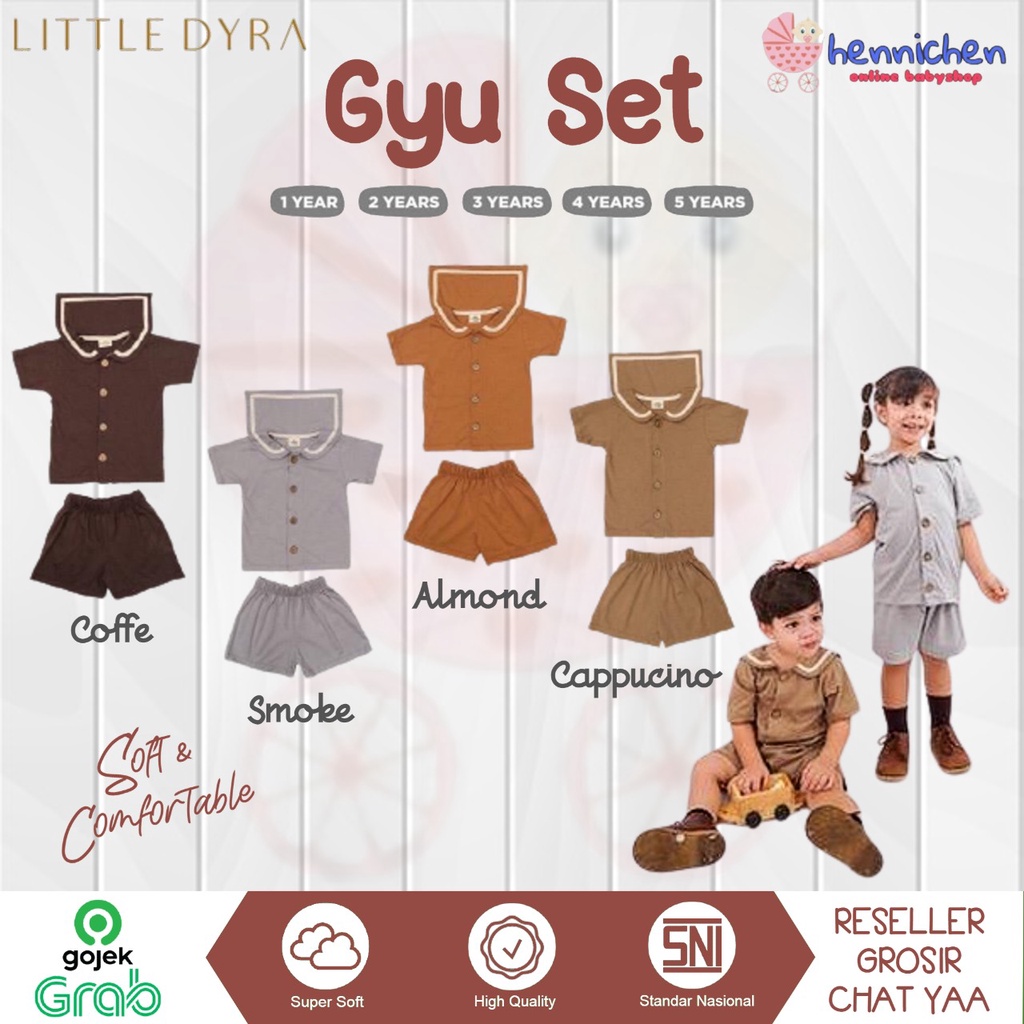 LITTLEDYRA GYUU SET SETELAN ANAK PEREMPUAN SETELAN ANAK LAKI-LAKI 1-5 TAHUN