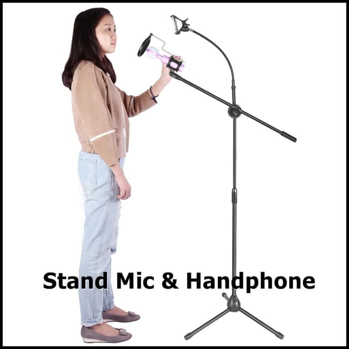 TaffSTUDIO Microphone &amp; Smartphone Stand Holder 360 Degree MS-70B