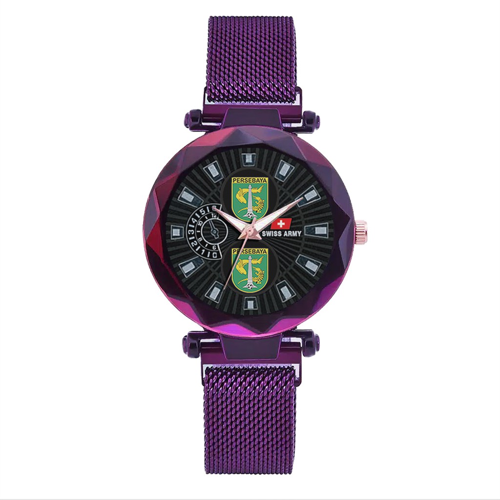 Jam Tangan Wanita Custom - PERSEBAYA Free Box &amp; Batre Cadangan