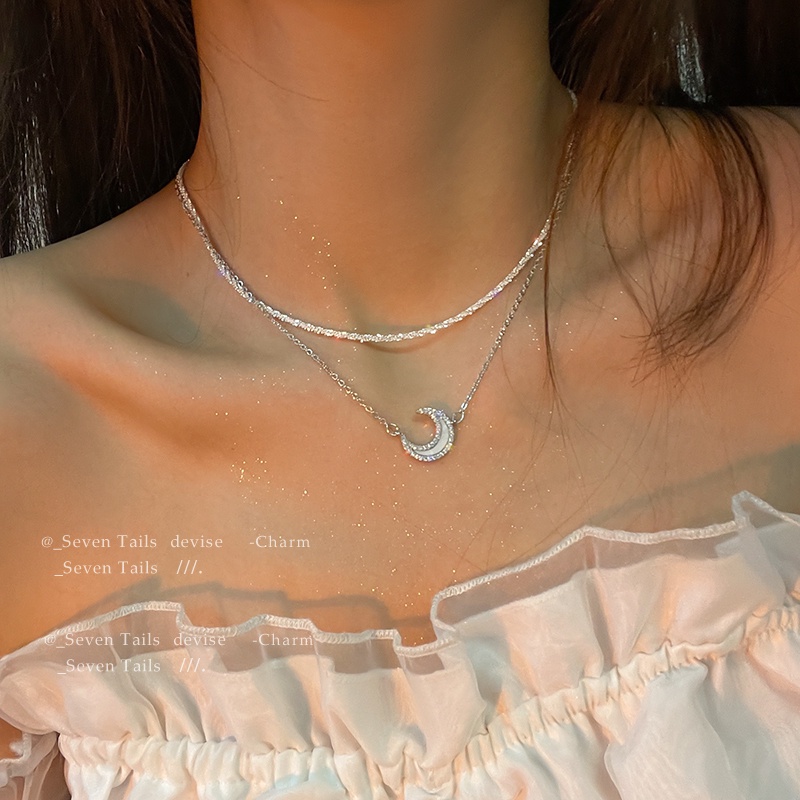 Kalung Rantai Model Double Layer Untuk Aksesoris