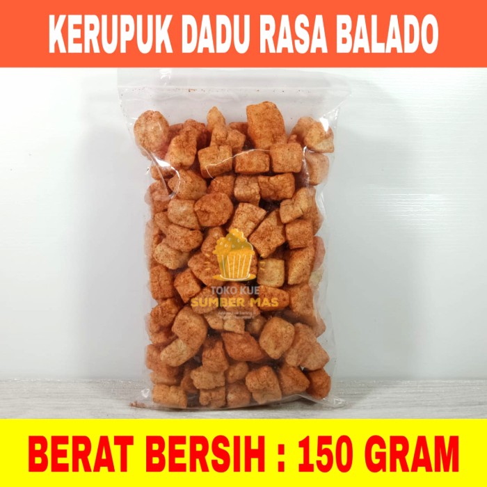 KERUPUK KRUPUK RAMBAK DADU PEDAS BALADO TERMURAH TERLARIS 150 GRAM - Balado