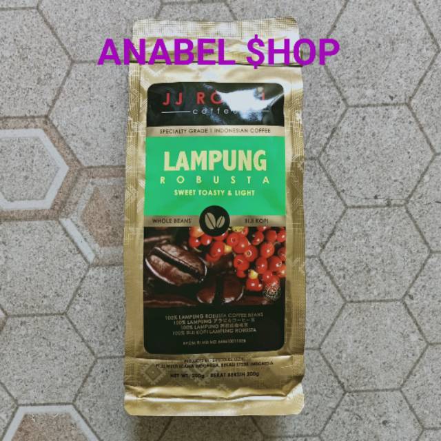 

JJ Royal Coffee Lampung Robusta Whole Beans Biji Kopi 200 gr