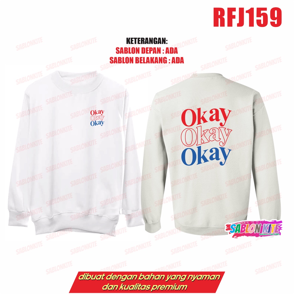 MURAH!!! SWEATER HOODIE OKAY OKAY OKAY HENDERY WAY V RFJ159