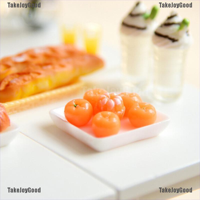 Takejoygood Dollhouse Miniature Model Plate And 6 Fake Oranges Kitchen Decor Gift Shopee Indonesia