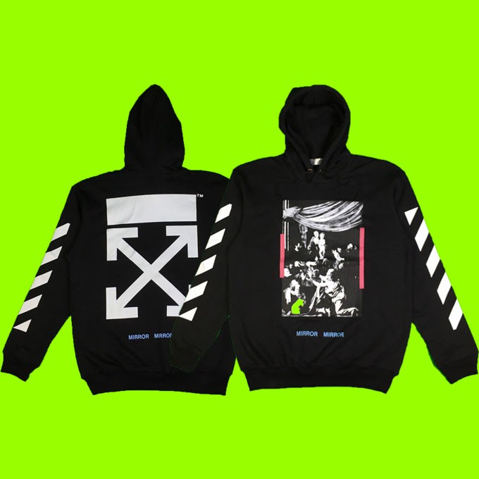 HOODIE OFF WHITE CARAVAGGIO PINK PERFECT HIGH 1:1 MIRROR QUALITY