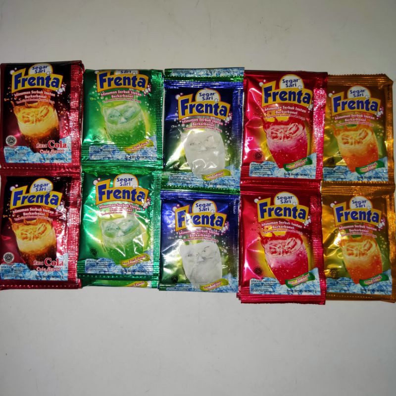 

MINUMAN SERBUK INSTAN BEKARBONAT SEGAR SARI FRENTA COLA LEMON STOBERI JERUK 7g sss.shop