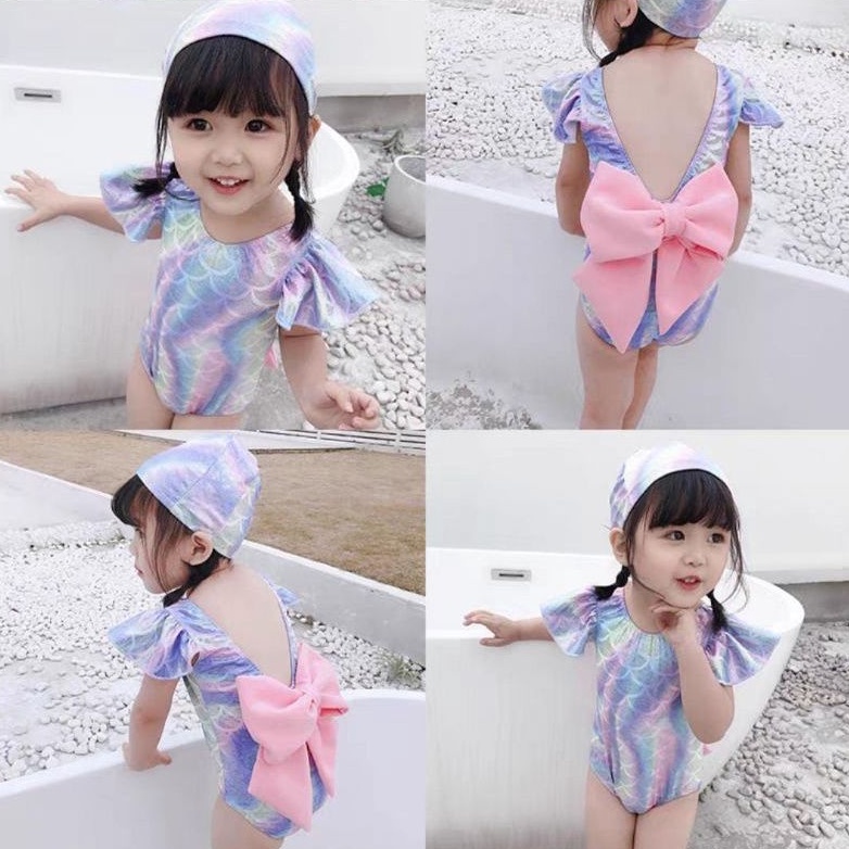 Lafleurkids Mermaid Set Swimsuit / Baju Renang Anak Perempuan / Baju Renang Putri Duyung Set