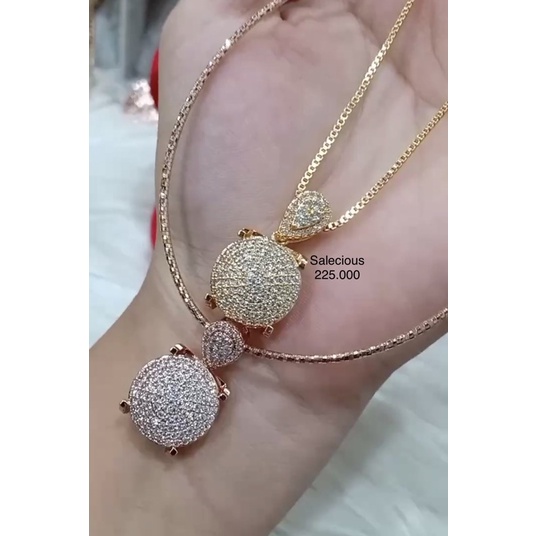 kalung replika berlian lapis emas choker
