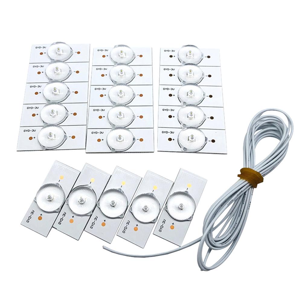 [Elegan] Manik-manik Lampu SMD Led Backlight Strip 20pcs 2M Kawat Dengan Lensa Optik Fliter 32-65 Perbaikan TV Led Strip Lampu Bagian