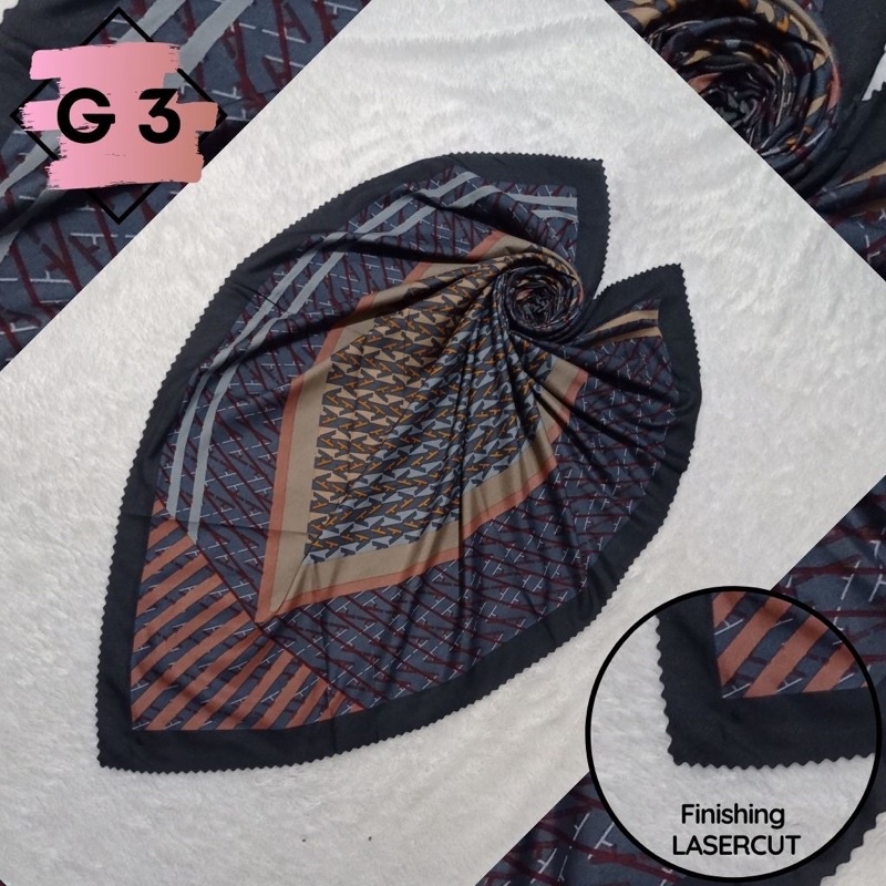 Hijab Segiempat Pollycotton Jilbab Square Hijab motif Laser cut Voal Kerudung Umama Original nathais-G 3