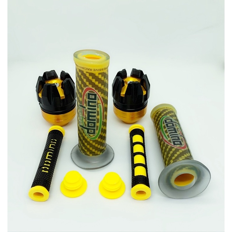 (PAKET 3 ITEM) handgrip karbon domino plus jalu as buah naga plus karet handle domino universal