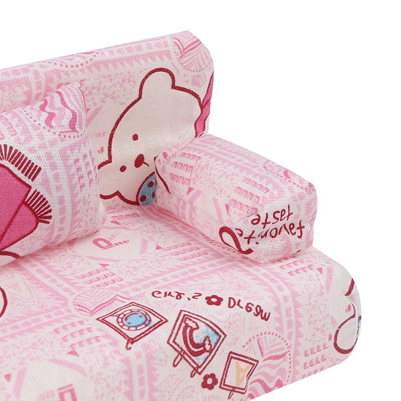 Set sofa Kecil Motif Bunga Dengan 2 Bantal Untuk Boneka