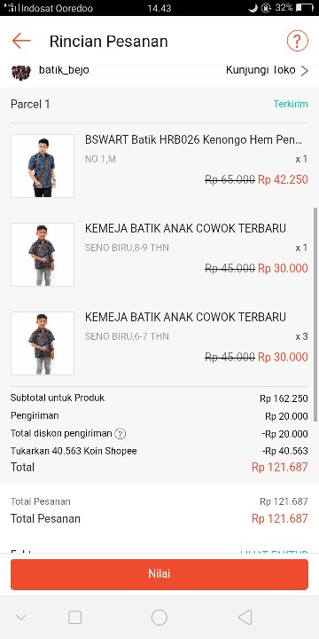 Bswart Batik Hrb026 Kenongo Hem Pendek Padi Pekalongan M L Xl Batik Pria Murah Modern Grosir