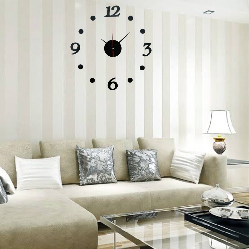 [EIKE] Jam Dinding Tempel DIY Analog 3D Giant Modern Clock / Jam Dinding Angka 3D / Jam Modern Dinding