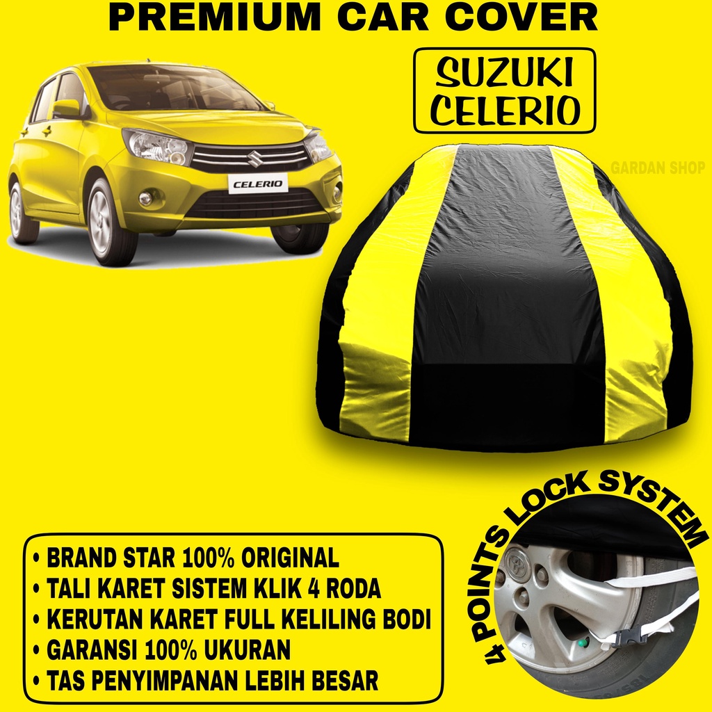 Body Cover SUZUKI CELERIO Sarung Strip KUNING Penutup Pelindung Bodi Mobil Suzuki Celerio PREMIUM